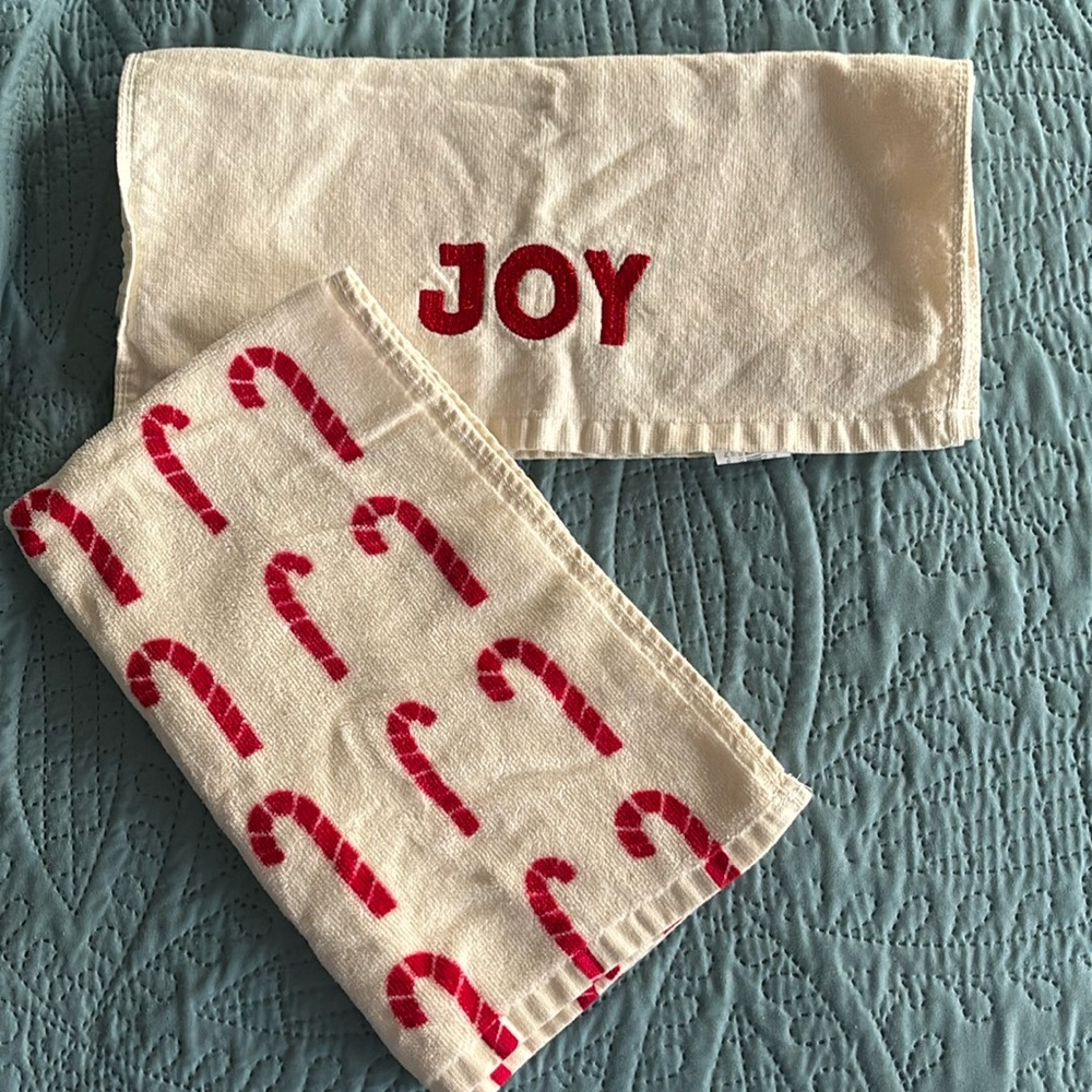 Christmas candy cane joy hand towels TARGET. New with out tags